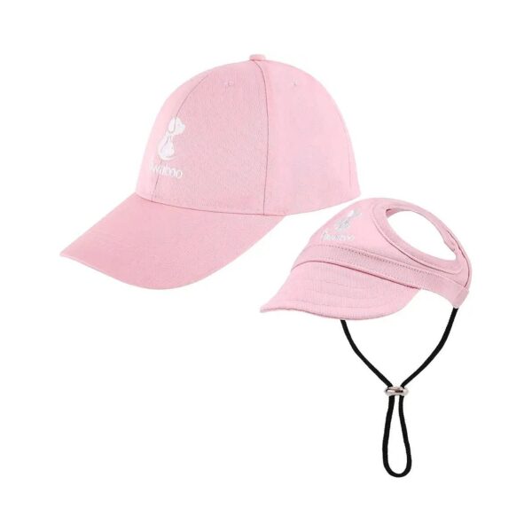 Protect Your Dog's Eyes with Pink Adjustable Hat for Medium Size Dogs and Their Owners