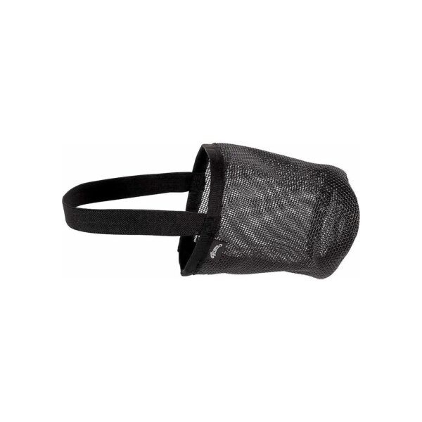 Protective Black Leather Muzzle for Sheep and Goats with Soft Mesh and Buckle Closure