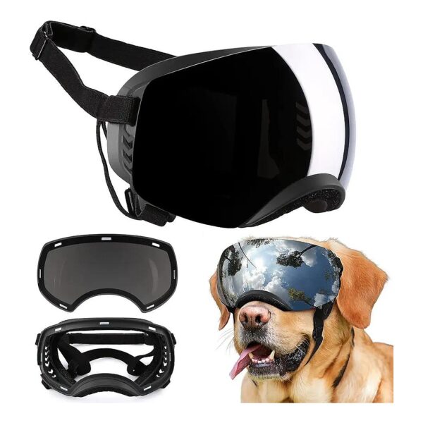 Protective Dog Goggles with Adjustable Strap and UV Protection for Middle-Large Size Dogs