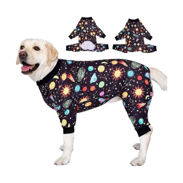 Protective Dog Recovery Suit for Big Dogs Lightweight Stretchy Fabric Pet PJs