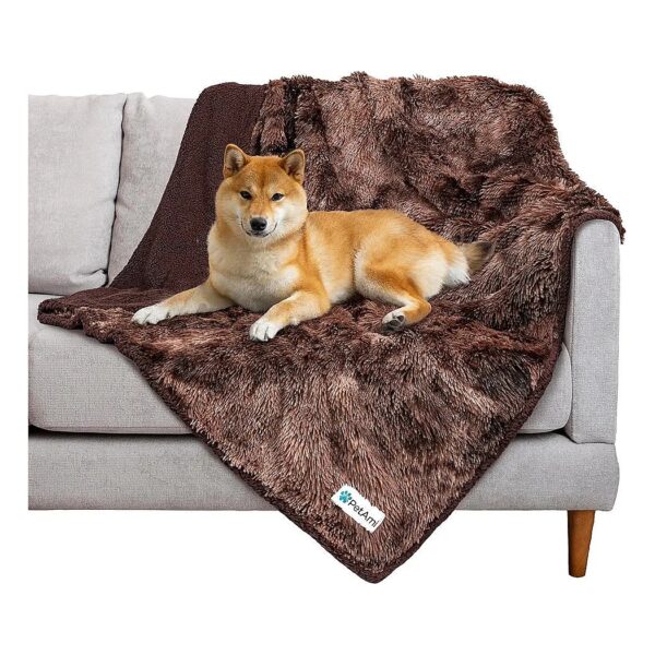 Protective Faux Fur Sherpa Dog Blanket for Large Pets, Waterproof and Stain-Resistant