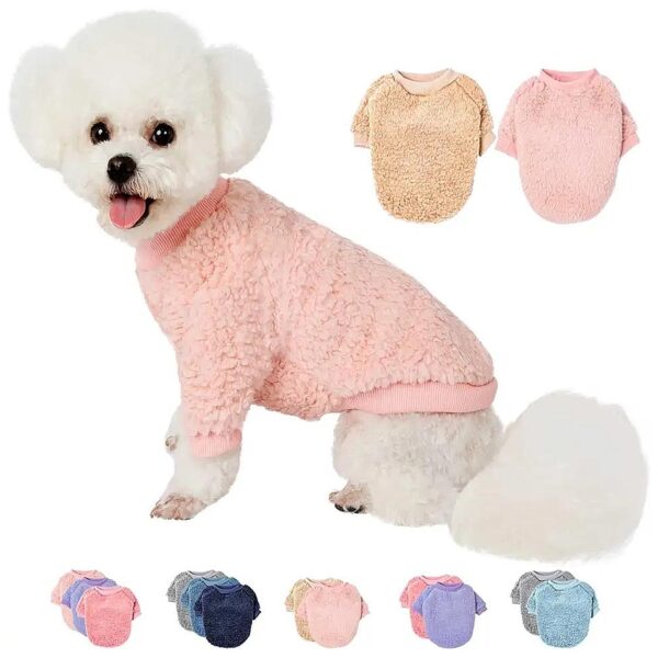 Puppy Coat Sweatshirts with Soft Warm Fluffy Fleece for Small Dogs and Cats