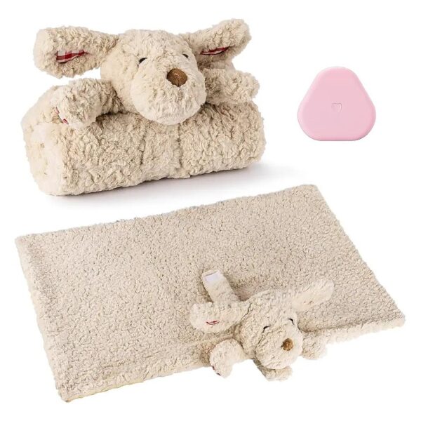 Puppy Heartbeat Toy and Blanket Combo for Separation Anxiety and Travel Aid