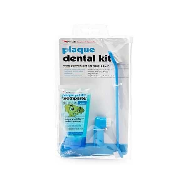 Puppy and Adult Canine Oral Care Kit with Plaque and Tartar Toothpaste and Brush Options