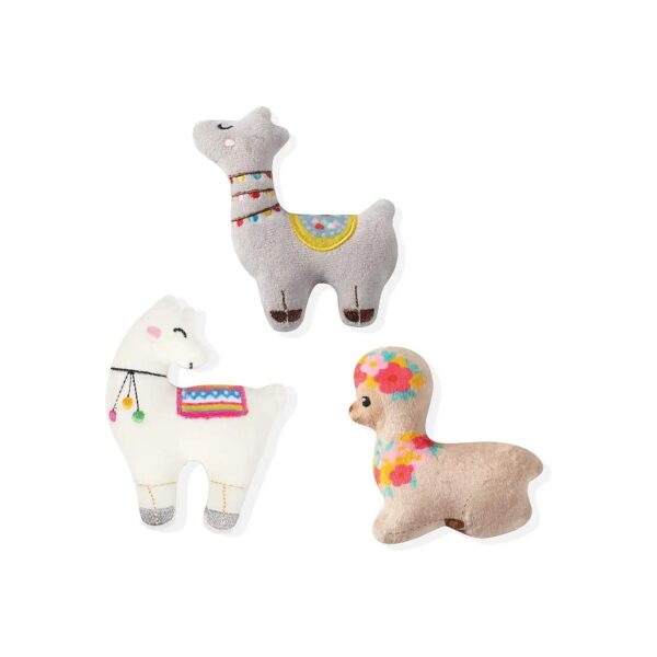 Puppy-Friendly Squeaky Toy Set of 3 Llama-Shaped Treats