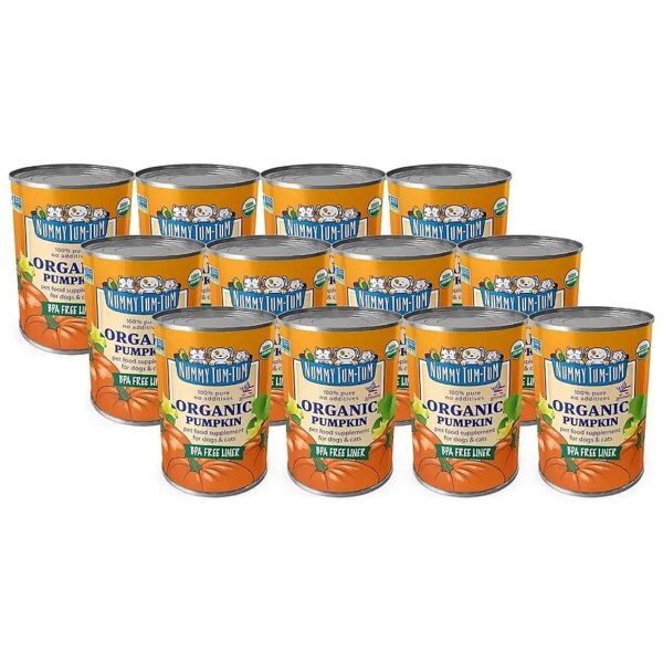 Pure Organic Pumpkin and Sweet Potato Puree for Adult Pets in 15-Ounce Cans Pack of 12