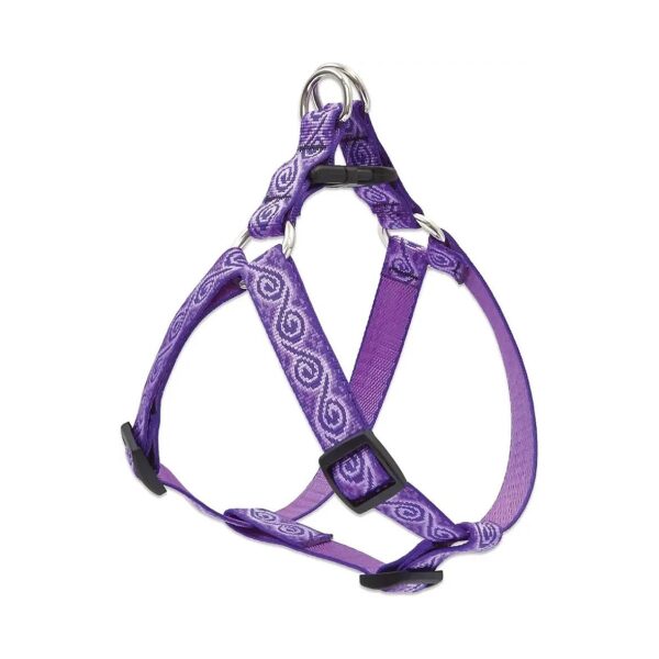 Purple Jelly Roll Pattern Step In Harness for Small Dogs