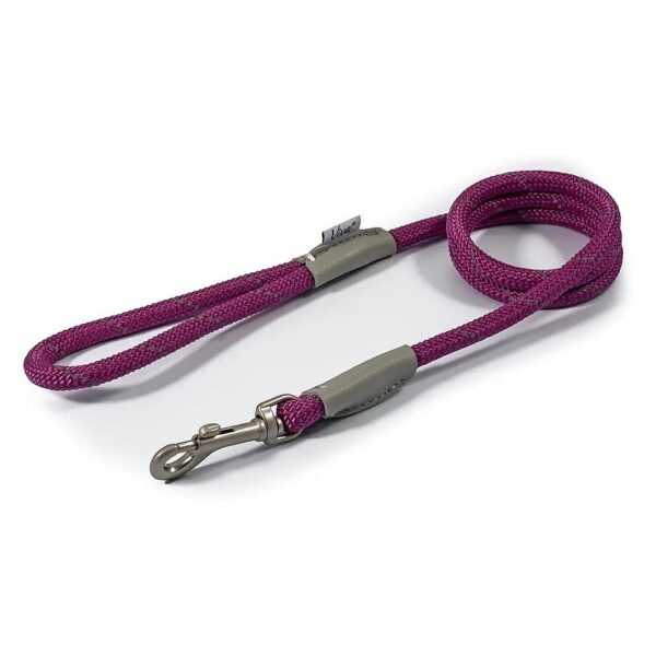 Purple Nylon Reflective Double Density Rope Snap Lead 107X12Cm for Medium to Large Dogs