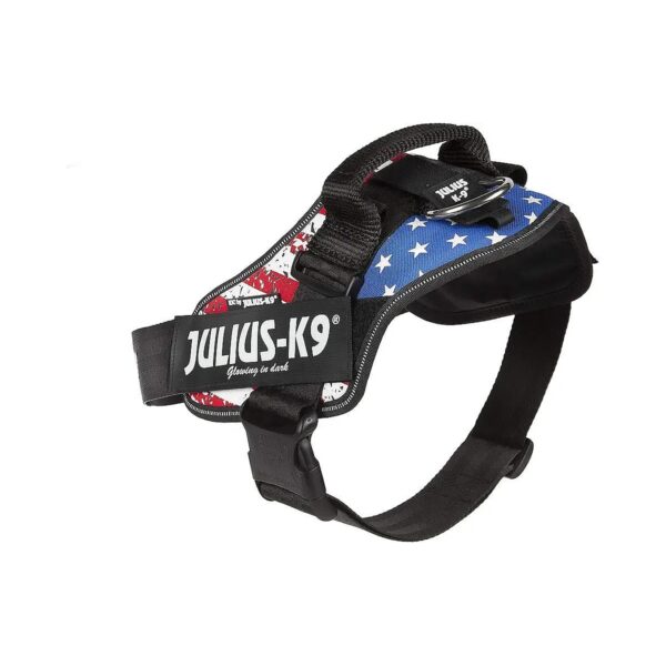 Quick Fit XS Mini Mini Dog Harness with Adjustable Chest Strap USA Flag