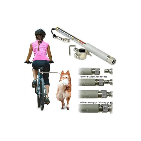 Quick-Release Leash Bike Attachment with Shock-Absorbing System for Safe Dog Walking