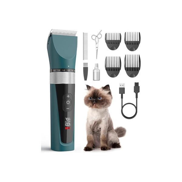 Quiet Cordless Cat Clippers for Long Hair Trimming and Grooming