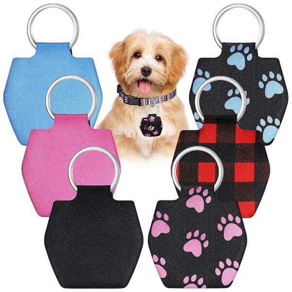 Quiet Pet ID Tag Bag Protector with 6 Pieces for Dogs and Cats