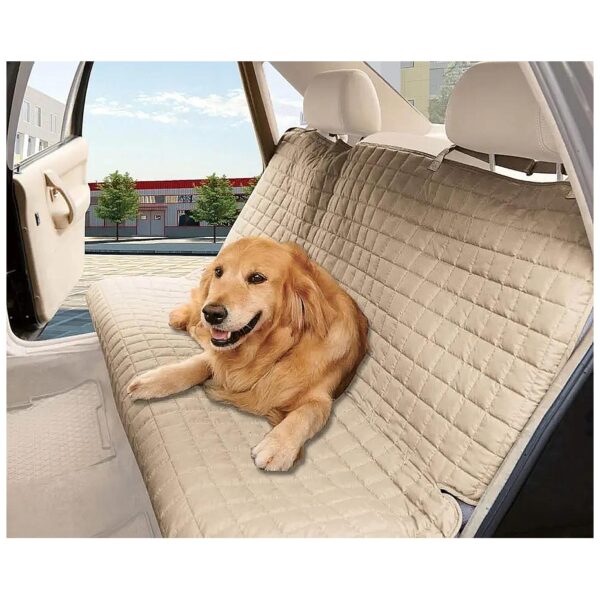 Quilted Car Seat Protector Cover 100% Waterproof for Pets - Beige Premium Quality