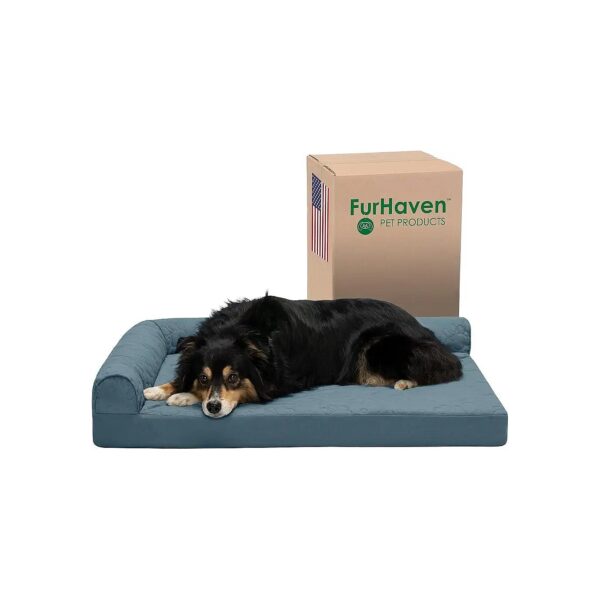 Quilted Cooling Dog Bed with Bolsters and Washable Cover for Dogs of All Breeds and Sizes