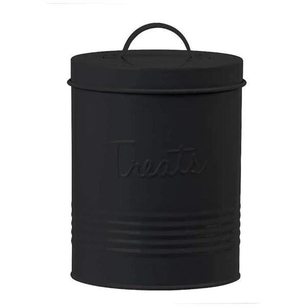 RETRO METAL Storage Canister Treats Jar 72 Fluid Ounces Matte Black Alloy Steel