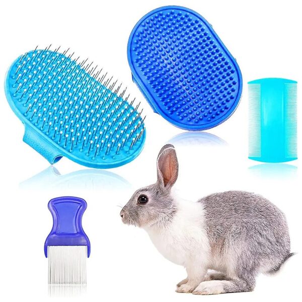 Rabbit Grooming Essentials Kit Including Brush, Comb, and Hair Remover