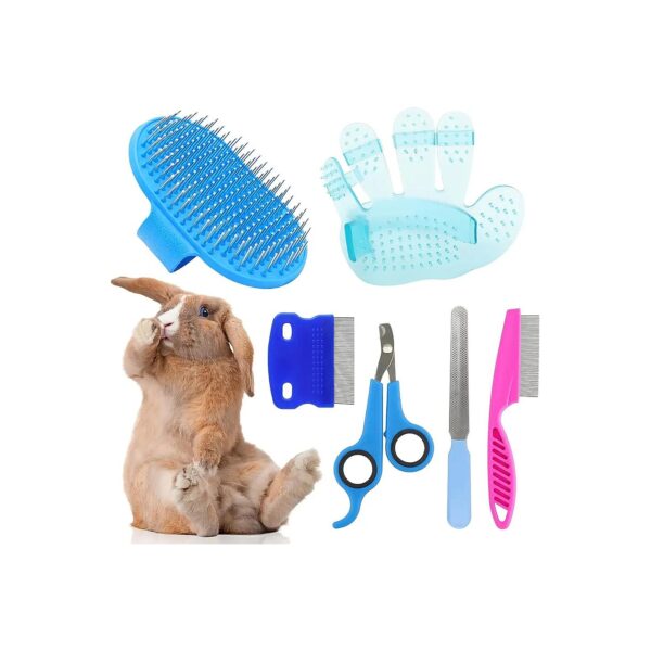 Rabbit Pet Grooming Kit for Small Animals with Nail Clipper and Brush