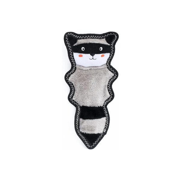 Raccoon Shaped Soft and Durable Squeaker Toy with Crinkly Tail