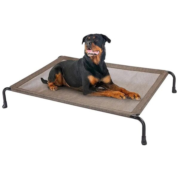 Raised Dog Cots Bed for Large Dogs with Well-Ventilated Mesh Fabric and Easy Cleaning