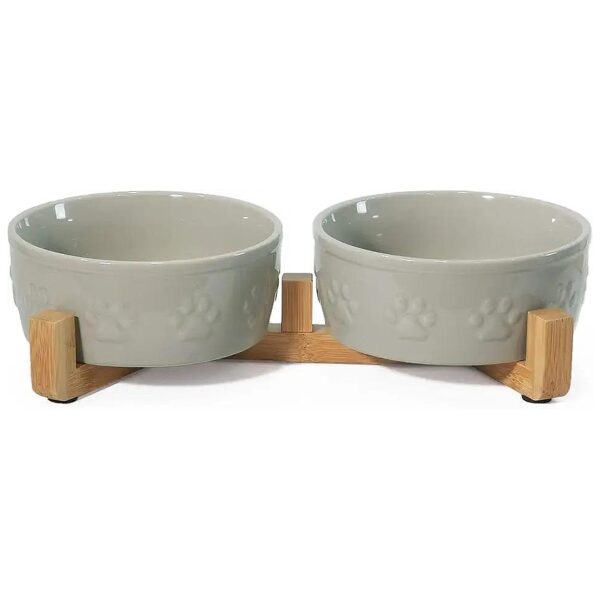 Raised Dog Food Bowls for Large Breeds or Senior Dogs with Reduced Spills