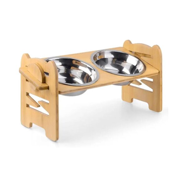 Raised Dog Food Bowls with Adjustable Heights and Non-Slip Feet for Small Dogs and Cats