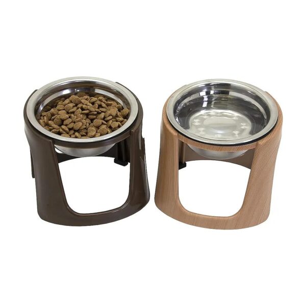 Raised Stainless Steel Cat Feeding Bowls with Gravity Waterer for Multi-Pet Households