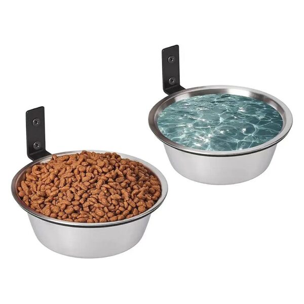 Raised Wall-Mounted Dog and Cat Food and Water Bowls for Small Pets