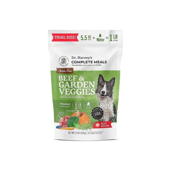 Real Beef and Crisp Veggies in a Balanced, Grain-Free Dehydrated Dog Food Trial Size