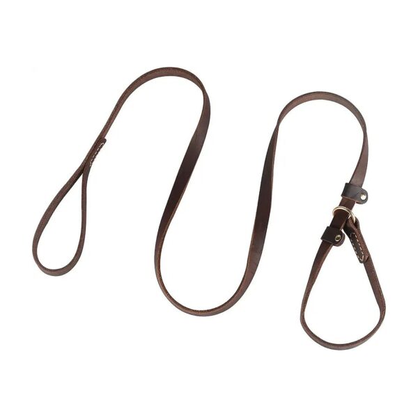 Real Leather Slip Leash for Medium Large Dogs Adjustable Dog Training Leash