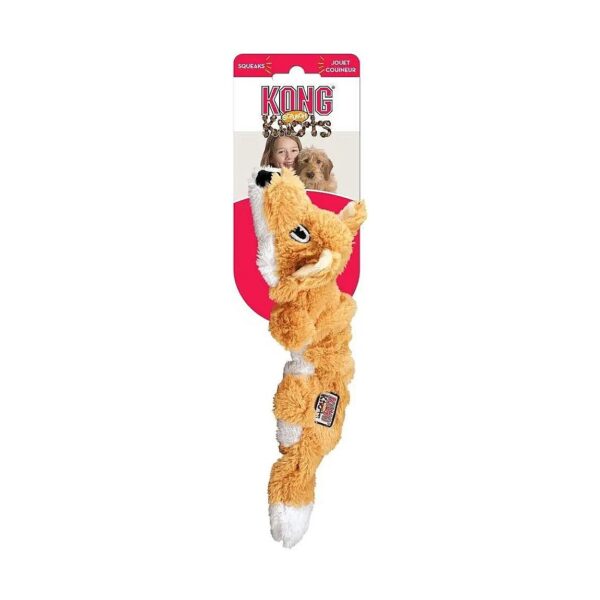 Realistic Fox Pelt Toy with Stretchy Sides and Internal Knots for Interactive Play