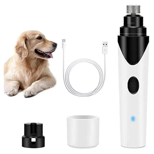 Rechargeable Electric Pet Nail Trimmer Clipper with Diamond Bit for Small Medium Pets