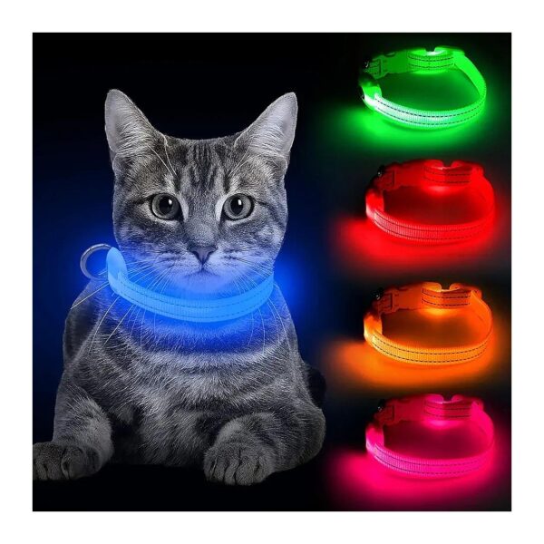 Rechargeable Glowing LED Dog Collar for Small Dogs and Cats Safety Night Walking