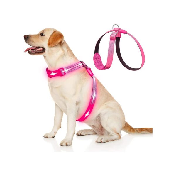 Rechargeable LED Dog Harness for Night Walking - Soft and Adjustable for Comfortable Wear