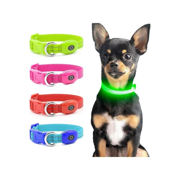 Rechargeable LED Puppy Collar for Small Dogs and Cats with Glow-In-The-Dark Feature