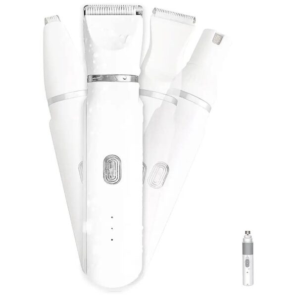 Rechargeable and Cordless Multi Groomer with 4 Grooming Heads for Cats and Small Dogs