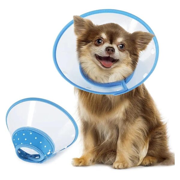 Recovery Blue Pet Cone for Small Dogs and Cats Adjustable Elizabethan Collar with Snaps