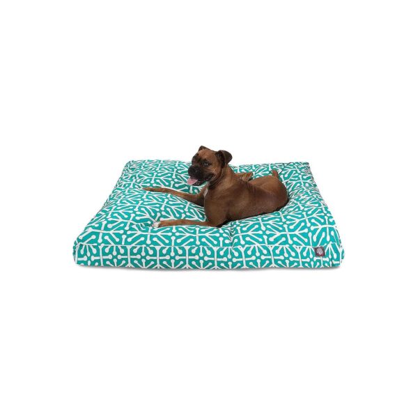 Rectangle Artificial Turf Dog Bed with Washable Cover for Indoor and Outdoor Use