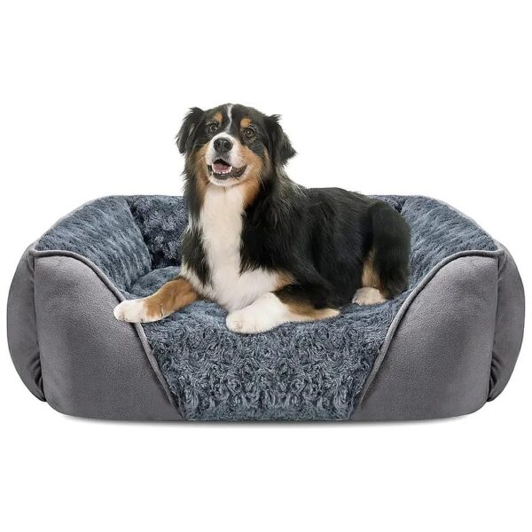 Rectangle Washable Dog Bed with Anti-Slip Bottom for Small Medium Large Dogs