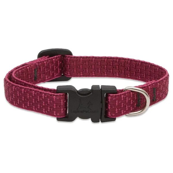 Red Berry Pattern Soft Plush Weave Dog Collar for Small Dogs