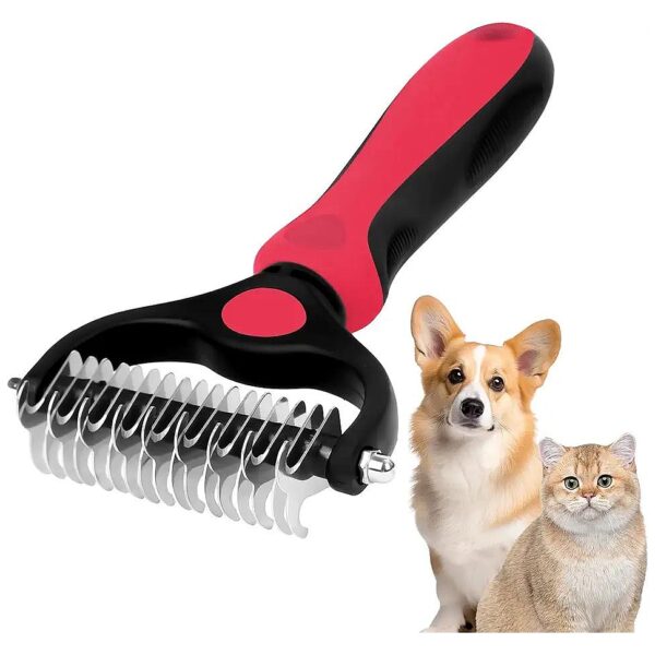 Red Brush for Deshedding and Dematting Pets' Hair