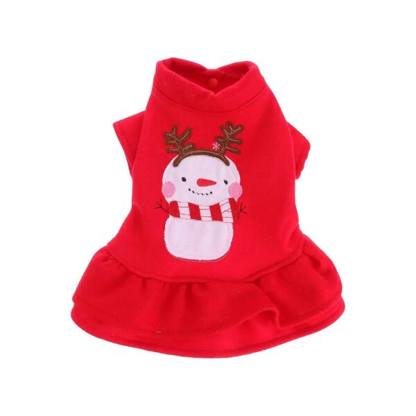 Red Christmas Coat for Small Female Dogs with Velcro Buckle Design