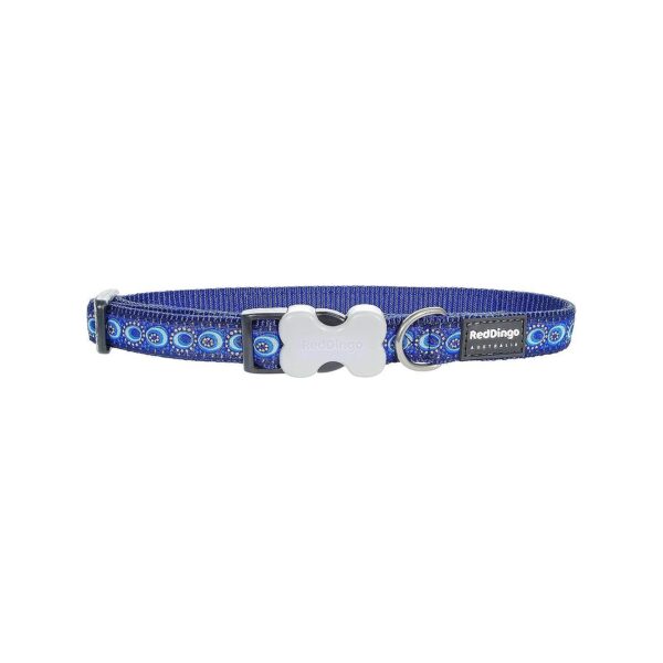 Red Dingo Style Cosmos Dark Blue Adjustable Small Dog Collar