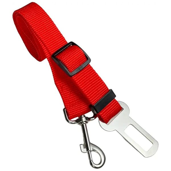 Red Dog Cat Car Seat Belt with Adjustable Strap for Comfort