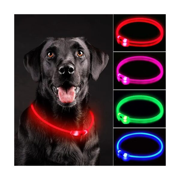 Red LED Dog Collar for Small Medium Large Dogs Safety