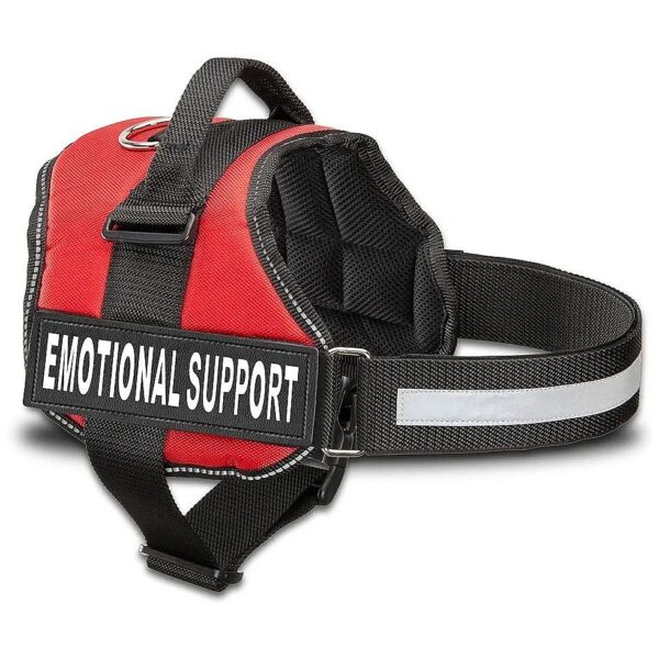 Red Medium Emotional Support Dog Vest with Padded Mesh and Adjustable Reflective Straps