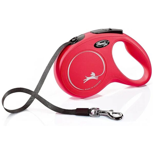 Red Medium Polyvinyl Chloride Dog Leash 5 Metres Solid Colour