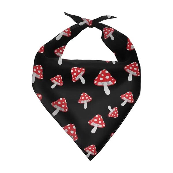 Red Mushroom Bandana Triangle Bib Scarf for Small Medium Large Dogs Cats and Puppies