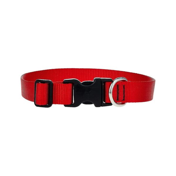 Red Nylon Adjustable Collar for Medium and Larger Dogs