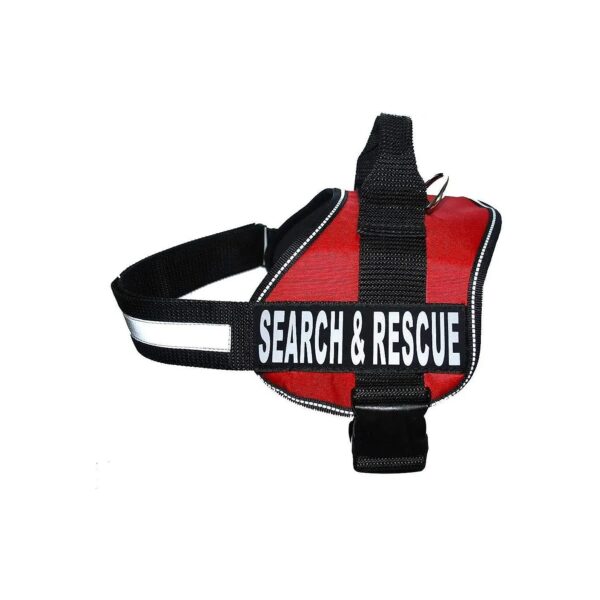 Red Nylon Search and Rescue Dog Harness Vest Cool Comfort Adjustable 30-42 Girth