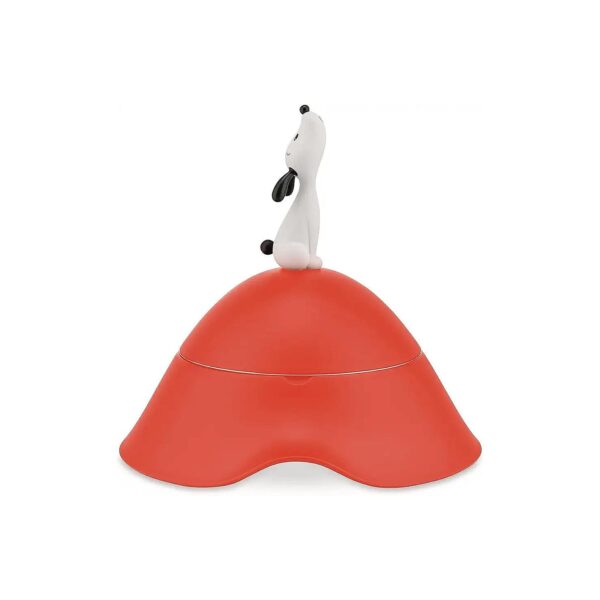 Red Orange Dog Bowl with Thermoplastic Resin and 18 10 Stainless Steel for Easy Cleaning